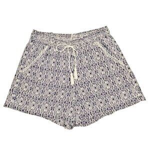 Briggs Navy Linen Blend Drawstring Pullon Shorts SIZE-LARGE